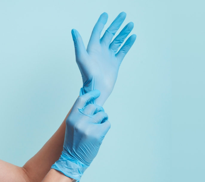 Перчатки BENOVY нестерильные 100 пар/уп. (размер L)